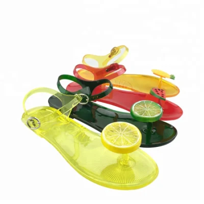 Sandálias confortáveis ​​de verão para mulheres, sandálias de frutas de plástico, sapatos de gelatina para mulheres