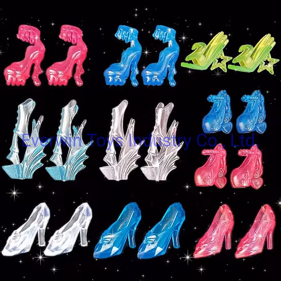 Crianças brinquedos boneca de plástico sapatos de salto alto para boneca 1/6